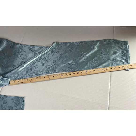 Victoria's Secret Satin Floral Pajama Pants Teal Small Lounge - Picture 8 of 12